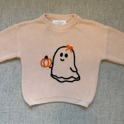 Halloween Ghost Knit Sweater
