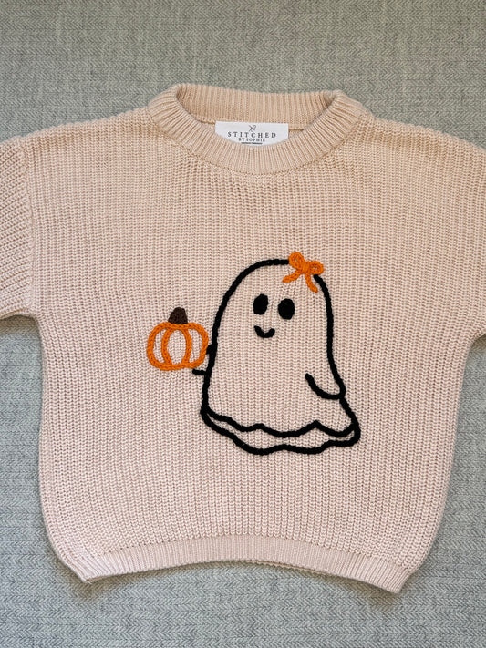 Halloween Ghost Knit Sweater