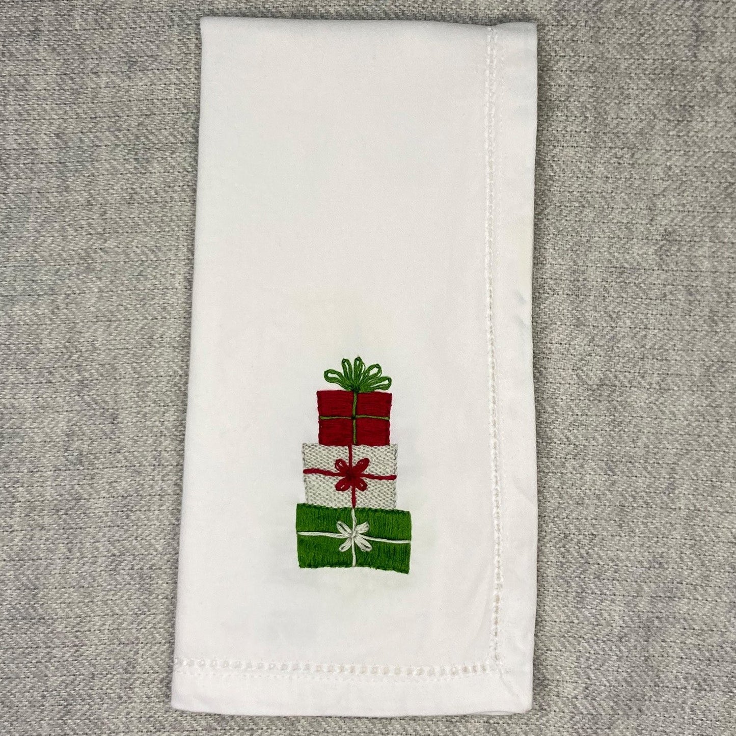 Christmas Gifts Embroidered Hemstitch Napkin