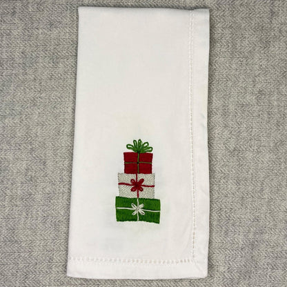 Christmas Gifts Embroidered Hemstitch Napkin