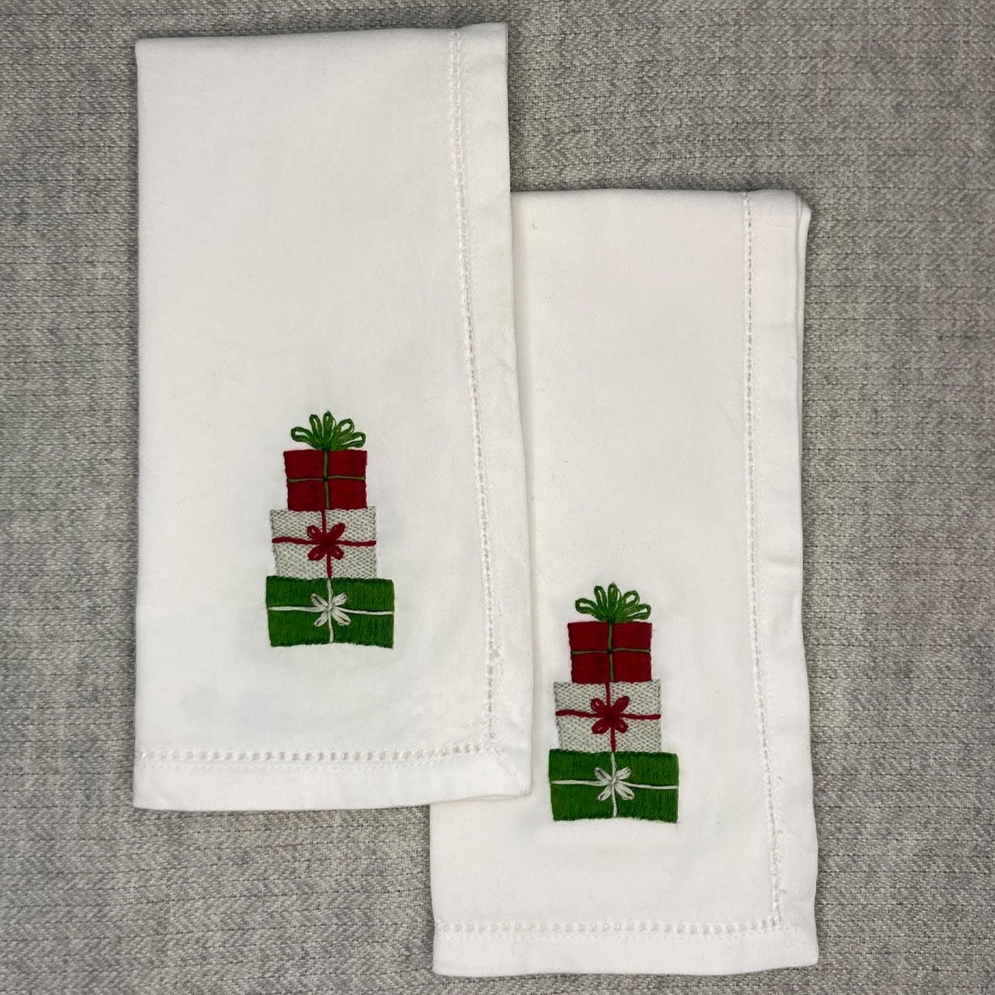 Christmas Gifts Embroidered Hemstitch Napkin