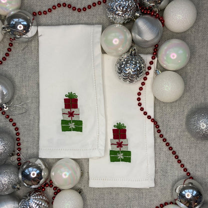 Christmas Gifts Embroidered Hemstitch Napkin