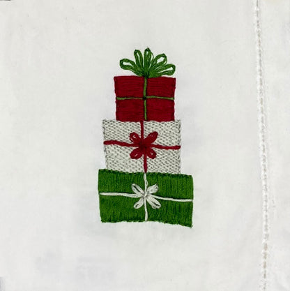 Christmas Gifts Embroidered Hemstitch Napkin